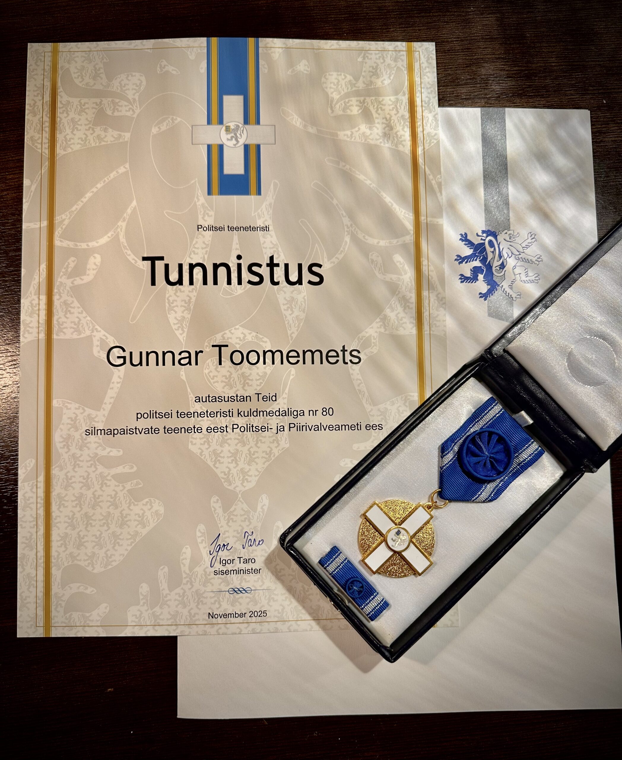 Politsei- ja Piirivalveameti teeneteristi tunnustused